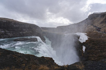 Gullfoss waterfall in spring