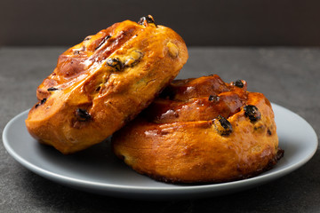 Cinnamon bun swirled with raisins