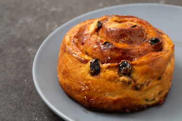 Cinnamon bun swirled with raisins