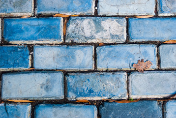 Close Up View of Textural Outdoor tiles with Blue Glaze