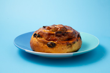 Cinnamon bun swirled with raisins