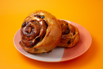 Cinnamon bun swirled with raisins