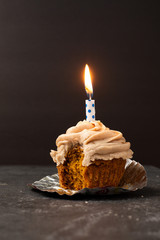 Cupcake with a birthday candle