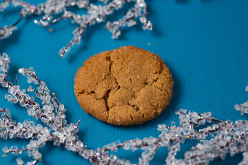 Christmas ginger molasses cookies with crystallized sugar 