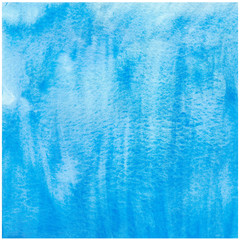 Watercolor hand painted blue color background with white drip, nature sky texture paper style for design elements