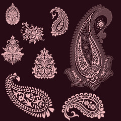 Indian traditional paisley motif background