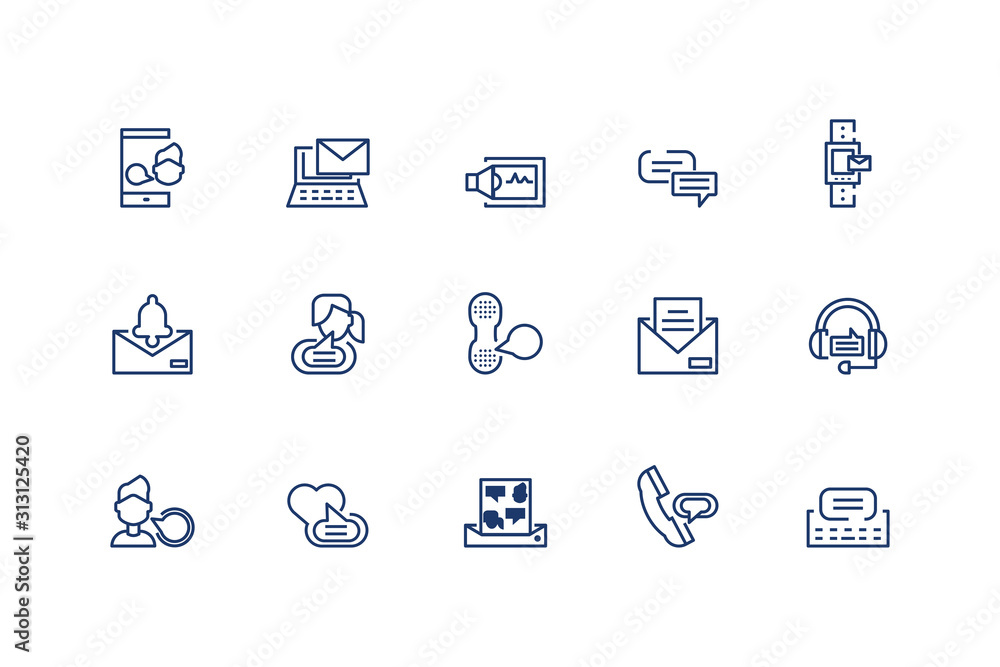 Poster isolated messages icon set vector design