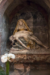 Carcassonne, France, 25 June 2019: Interior detail of the historic Saint Nazaire Basilica in Carcassonne