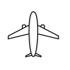 black airplane icon- vector illustration