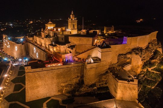 Aerial View of Mdina by Night