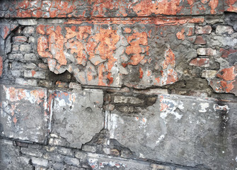  Brick wall with terracotta and gray plaster elements