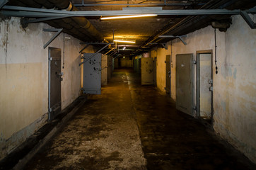 Interior of Berlin-Hohenschonhausen Memorial, former prison of state police Stasi during communist...