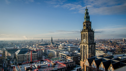 Skyline of Groningen, viewed from the Forum - obrazy, fototapety, plakaty
