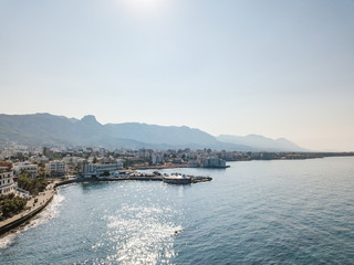 Fototapeta na wymiar Sea port and Old Town of Kyrenia (Girne) is a city on the north coast of Cyprus.