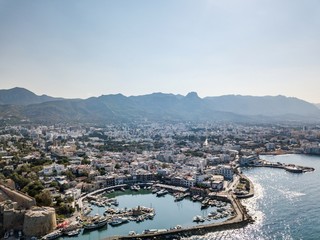 Fototapeta premium Sea port and Old Town of Kyrenia (Girne) is a city on the north coast of Cyprus.