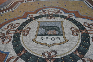 Tile of floor in Galleria Vittorio Emanuele II