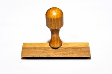 Wooden rubber stamp isolated