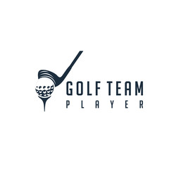 modern stick golf with ball for golf team logo design