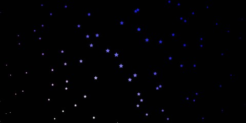 Fototapeta premium Dark Pink, Blue vector background with small and big stars. Shining colorful illustration with small and big stars. Pattern for new year ad, booklets.