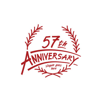 57 years design template. Fifty seventh years logo. Vector and illustration. 