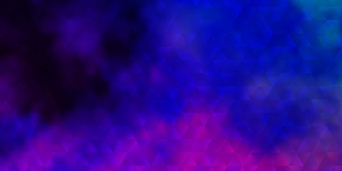 Dark Pink, Blue vector layout with lines, triangles.
