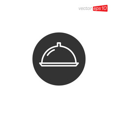 Obraz premium Dish or Tray Food Icon Design Illustration