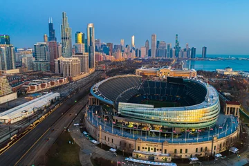 Foto op Plexiglas anti-reflex Chicago Skyline Sunrise Aerial 19 © Aaron