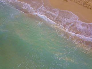 Fototapeta na wymiar Aerial view beach at the golden hour in italy