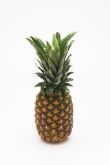 Tasty ripe pineapple on white background