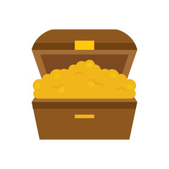 Treasure chest with a golden coins
