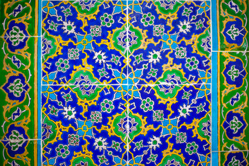 background of ancient byzantine ornament on tile