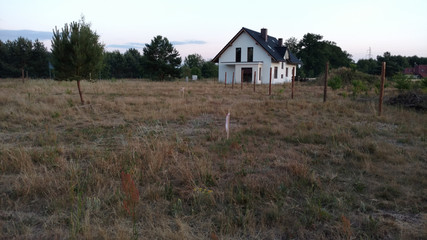 Vacant lots for a Housing Estate under Construction - Cityscape estate or housing development, with empty lots to build