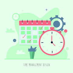 time management design concept. flat design illustration