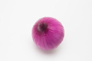 Red onion on a white background