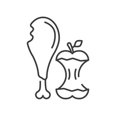 Organic recyclable black line icon. Waste recycling. Garbage sorting. Eco friendly. Sign for web page, app. UI UX GUI design element. Editable stroke.