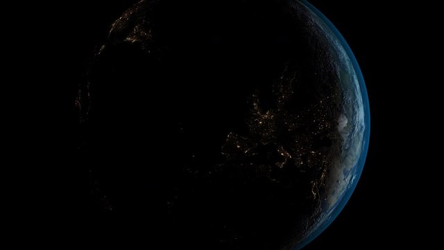 European union and Great Britain divorce on politics planet earth, view from space with flags. Contains element furnished by Nasa