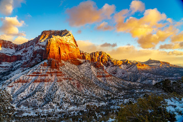 Winter Snows on Kolob as the Sun Sets