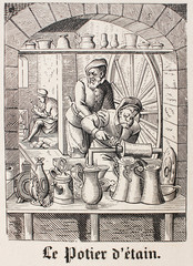 Potter in a vintage book Les Evangiles, edited by Curmet, 1863, Paris