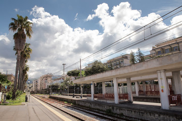 waiting for a train