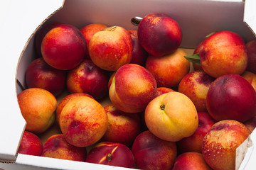 Farm Fresh Organic Heavenly Peaches in a box