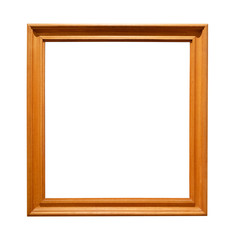 oak wooden square picture frame cutout