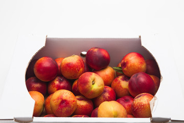 Farm Fresh Organic Heavenly Peaches in a box
