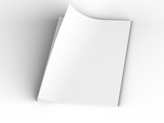 Empty paper sheets in A4 format. Ream of white paper. 3d illustration