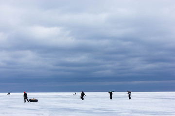Walking on a frozen Lake Superior