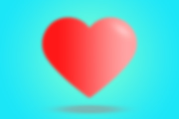 Heart, Symbol of Love and Valentine's Day. Soft red Icon with shadow Isolated on blue Background. illustration.