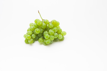 Bunch of green grapes isolated on a white 