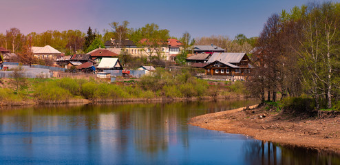 Fototapeta premium Houses in Vologda, Russia. Architecture and travel