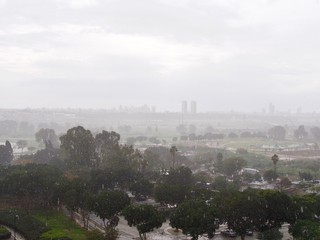 rain weather in Tel Avive, israel, mediterranean,