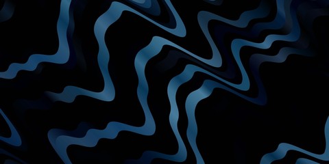 Dark BLUE vector pattern with lines. Illustration in halftone style with gradient curves. Pattern for commercials, ads.