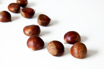 chestnuts isolated on white background